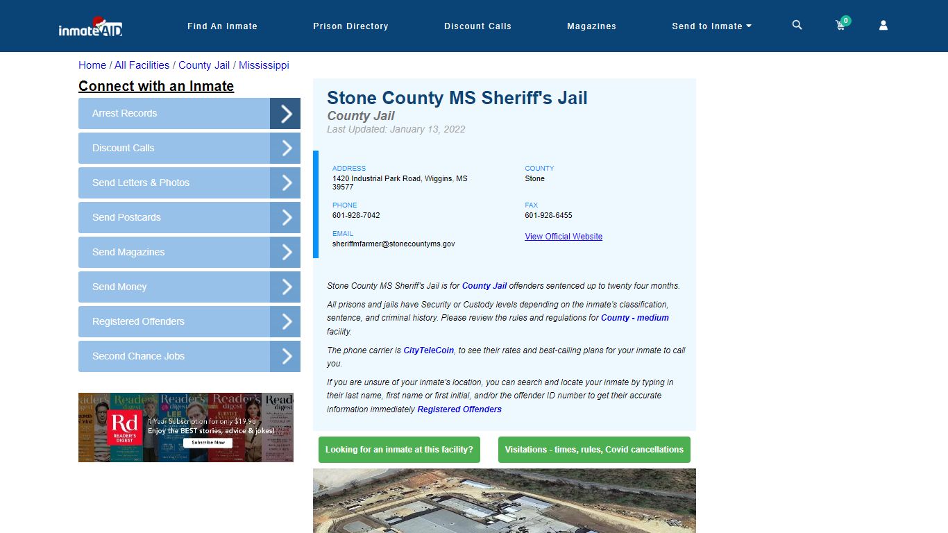 Stone County MS Sheriff's Jail - Inmate Locator - Wiggins, MS