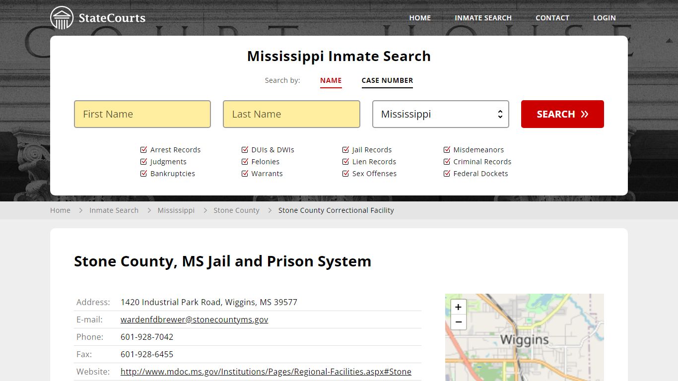 Stone County Correctional Facility Inmate Records Search, Mississippi ...